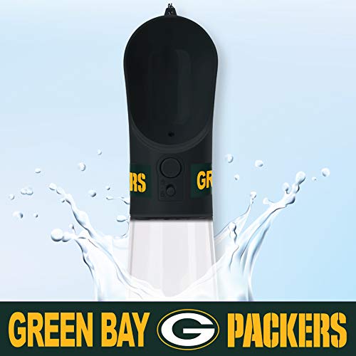 Pets First Dog Water Bottle. NFL Green Bay Packers PET Water Bottle. Best Cat Water Bottle. Water Fountain Dispenser for Dogs & Cats., Black, 13.5oz (GBP-3344) - color: Green Bay Packers