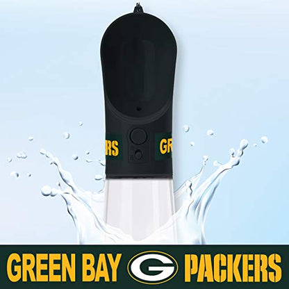 Pets First Dog Water Bottle. NFL Green Bay Packers PET Water Bottle. Best Cat Water Bottle. Water Fountain Dispenser for Dogs & Cats., Black, 13.5oz (GBP-3344) - color: Green Bay Packers