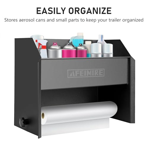 Storage Cabinet for Garage & Trailers, Paper Towel Holder & Aluminum Mounting Cabinet, Space-Saving Design for Aerosol Cans, Quart Jugs, Small