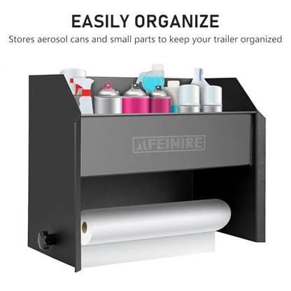 Storage Cabinet for Garage & Trailers, Paper Towel Holder & Aluminum Mounting Cabinet, Space-Saving Design for Aerosol Cans, Quart Jugs, Small