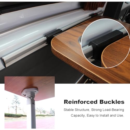 Rv Tables, Wall Mounted Folding Table with Telescopic Legs & Cup Holder for Campers Motorhomes Caravan and Yacht(Beige) - color: Beige