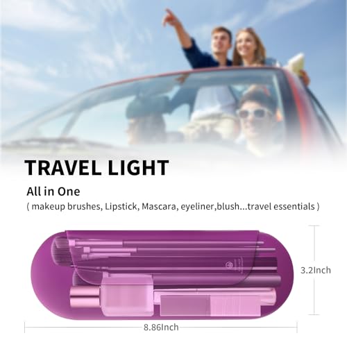AGIKET Silicone Makeup Brush Holder Travel Cosmetic Bag：Soft Portable Cosmetic Face Brushes Holder with Upgrade Anti-Fall Out Magnetic Closure, Large Travel Makeup Brush Case - Bright Pink - color: Bright Pink, style: Brush Holder