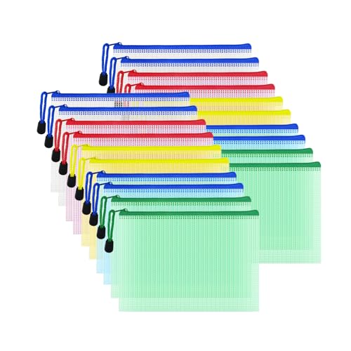 20pcs Mesh Zipper Pouch Bags, Multipurpose Waterproof Organization Storage Bag for Office School Home Travel (B6 Size 7.6''x5.3'', Multicolored) - color: Multicolored, size: B6 Size 7.6 x 5.3 inch