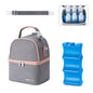 Breastmilk Cooler Bag with Ice Pack Fits 6 Baby Bottles up to 9 Ounce, Breast Milk Pump Cooler Bag with Shoulder Strap for Nursing Mom Daycare, Work, Travel- Grey - color: Grey