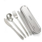 100% Pure Titanium Cutlery Set, Snowflake Pattern Titanium Tableware with 304 Stainless Steel Case & Silicone Holder, Ultralight Portable Utensils with Bonus Carry Bag for Camping - color: Pure Titanium