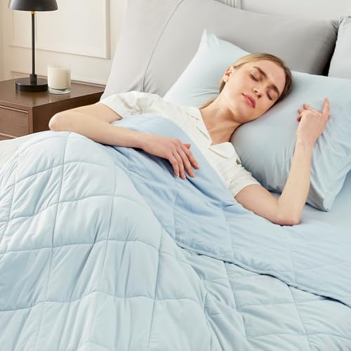 Cozy Bliss Cooling Blanket for Hot Sleepers Queen Size, Q-Max 0.45 Cooling Comfort, Cold Blankets for Night Sweats Sleeping, Ultra-Cool Lightweight Breathable Summer Blanket for Bed, Cool Blue - color: Cool Blue, size: Queen (80" x 90")