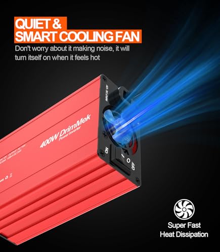 400W Car Power Inverter for Vehicles｜24W+65W USB C,12V DC to AC | 65w Fast Charger,2 AC Output,Aluminum alloy casing - color: RED