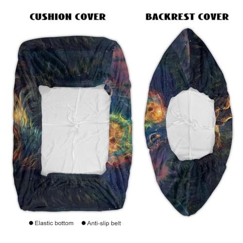 Bear Forest Pattern 2 Pcs RV Dinette Cushion Covers Anti-Slip Camper Cushion Slipcover Thickened 2 Seat Sofa Chair Cover 1 Backrest Covers and 1 Bench Covers - color: Bear Forest