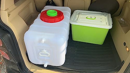 12 Gallon Portable Water Tank with Spigot&Hose, Water Storage Container for Camping, RV, Truck, Emergency Preparedness（Thickening） - color: 12 Gallon