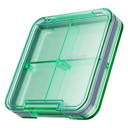 Small Pill Box, Travel Pill Organizer, Small Pill Case, Pill Container for Purse 4 Compartments, Daily Compact Travel Medicine Holder for Vitamins Medication (Green) - color: Green