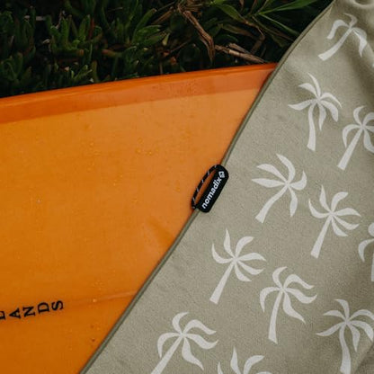 Nomadix Original Towel - Perfect for Beach, Pool, Travel, Camping, Yoga - Made with Recycled Materials - Super Absorbent - Sand Resistant - Breezy Palms Olive - 72.5x30 - color: Breezy Palms Olive