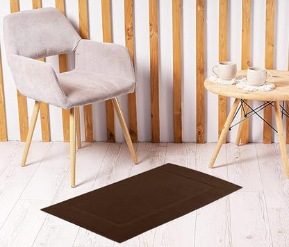 Utopia Towels Cotton Banded Rug, Bath Mats, Not a Bathroom Rug, 21 by 34 Inches, 100% Ring Spun Cotton, Highly Absorbent Shower Bathroom Floor Mat,Dark Brown, 2 Pack - color: Brown