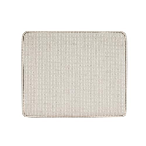 HomePop 22" Modern Rectangular Storage Ottoman - White Woven Stripe - color: White Woven Stripe
