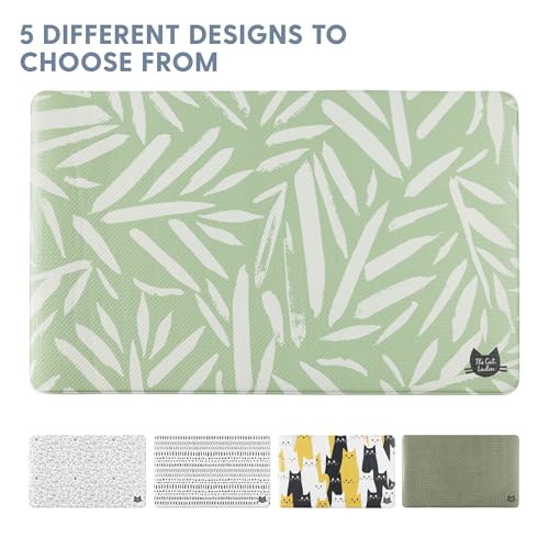 The Cat Ladies Cat Feeding Mat - Waterproof & Dishwasher Safe Small Pet Eating Placemat - Cat & Dog Food Mats for Food and Water Bowl - Protect Floors from Mess - Tropical Leaves - color: Tropical Leaves A