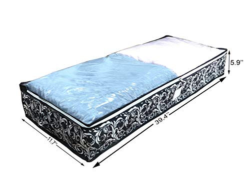 Under Bed Storage Bags, Organizer Storage Containers, 39.4 Lx11.7 Wx5.9 H Inches, Washable Strong with Transparent PVC Window