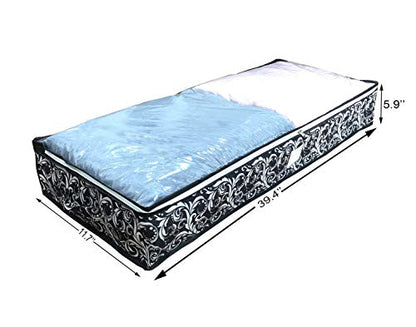 Under Bed Storage Bags, Organizer Storage Containers, 39.4 Lx11.7 Wx5.9 H Inches, Washable Strong with Transparent PVC Window