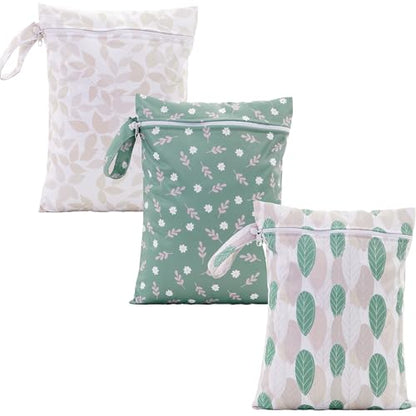 Happy Flute 3 Set Wet Bag Storage Bag Zipper Waterproof Washable | Travel Bags, Beach, Pool, Gym Bag for Cloth Diaper, Swimsuits & Wet Clothes for Baby,11.8x15.7inch - color: YMX002-S13