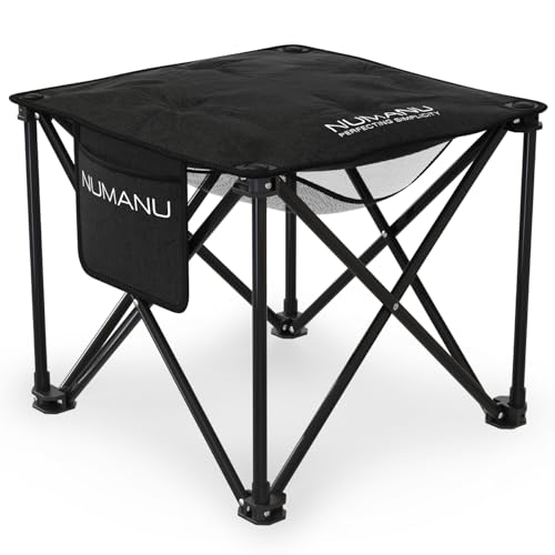 NUMANU Oversized Padded Camping Stool for Adults, Thick Padded 18.5" Heavy Duty Outdoor Camp Chairs with Anti-Slip Feet & Carry Bag, Folding Ottoman Foot Rest for Travel, Max 500lbs - size: 1PK (1x Seat)