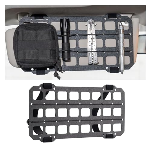 Vehicle Rigid MOLLE Panel, Tactical Gear Car Sun Visor Organizer, EDC Pouch Tool Holster, Storage Holder Visor for Truck Equipment Mount Plate Modular Storage Shelf (Visor Panel) - style: Visor Panel