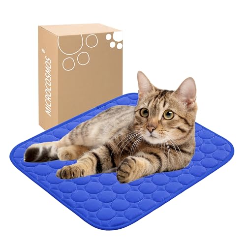 MICROCOSMOS Summer Cooling Mat & Sleeping Pad- Water Absorption Top, Materials Safe, Easy Carry, EZ Clean. Keep Cooling for Pets, Kids and Adults.(Dark Blue, 19" x 15") - color: Dark Blue, size: 19" x 15"