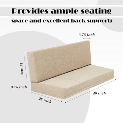 Nuanchu 2 Sets RV Dinette Seats Cushions Replacement with 42D Foam Includes 2 Booth Seats and 2 Backrests Replacement Camper Cushions for RV Dinette Trailer Bed, Oatmeal(40 Inch) - size: 40 Inch