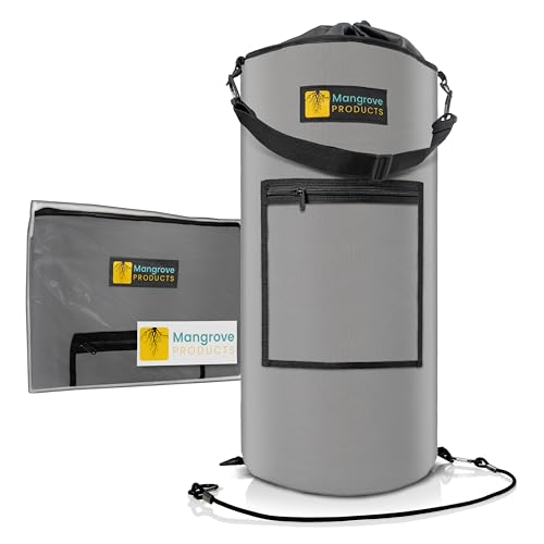 Mangrove Products: Portable Boat Trash Can, Reusable Trash Bag, Boating Equipment, Boat Storage, Boat Accessories Marine, Pontoon Boat Accessories, Fishing, Sandbar, RV, or Camping - color: Ghost Gray Full