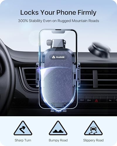 andobil 2026 Upgraded Car Phone Holder Mount for Vent, Military Sturdy Metal Clip Air Vent Phone Holder for Your Car Easy Used Cell Phone Car Mount, Blue - color: Blue