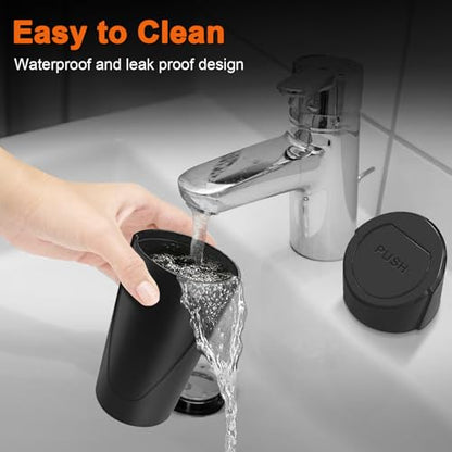 Car Trash Can, 2 Packs Mini Car Garbage Can Cup Holder with Lid | Leakproof Car Trash Bin with 60 Trash Bags, Vehicle Front Back Seat Organizers and Storage for Car, Home, Office, Black - color: Black