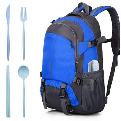 ELANE 4 Sets Reusable Travel Utensils Set with Case,Camping Cutlery Set Reusable Cutlery Set with Case,Utensil Sets for Lunch Picnic Daily Use Outdoor (lightblue) - color: lightblue