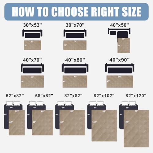 Smiry Waterproof Dog Bed Cover Blanket 40x70, Soft Reversible Pet Blanket, Washable Leakproof Cats Dogs Couch Cover for Sofa, Couch, Furniture, Taupe/Beige - color: Taupe/Beige, size: 40x70 Inch