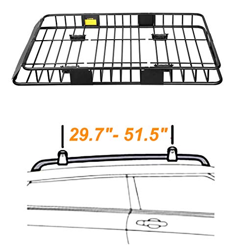 XCAR Roof Rack Basket Rooftop Cargo Carrier with Extension Black Car Top Luggage Holder 64"x 39" Universal for SUV Cars - size: Roof Rack