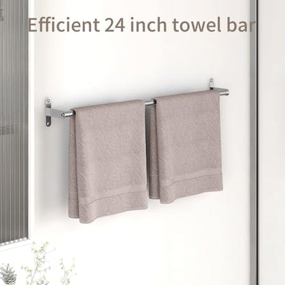 JUYSON 30 Inch Bathroom Towel Bar, Towel Racks for Bathroom Wall Mounted, Stainless Steel Heavy Duty Modern Single Towel Bar Holder Towel Rod Wall Mounted(Single Bar-Brushed Nickel, 30 in) - color: Brushed Nickel, size: Single Bar