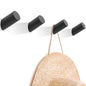Felidio Wood Wall Hooks, 4 Pack Coat Hooks Wall Mounted, Rustic Wooden Heavy Duty Robe Hook Hat Rack, Hook for Hanging Bathroom Towels Clothes Hanger (Black) - color: Black - 4 Pack