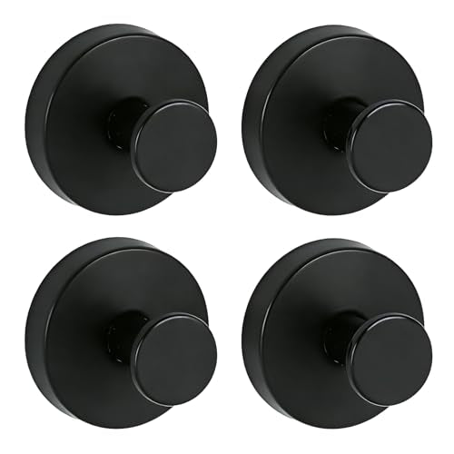 Heavy Duty Suction Cup Hooks for Inside Shower Outdoor & Pool - Waterproof No Drill Towel Robe Loofah Holder Wreath Hanger, Removable Shower Bathroom Hook for Tile Wall Glass Mirror (4 Pack, Black) - color: Black, size: 4 Pack