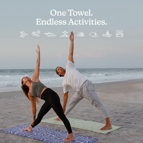 Nomadix Original Towel - Perfect for Beach, Pool, Travel, Camping, Yoga - Made with Recycled Materials - Super Absorbent - Sand Resistant - Breezy Palms Olive - 72.5x30 - color: Breezy Palms Olive