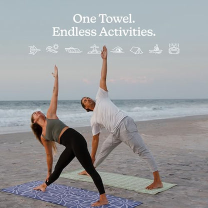 Nomadix Original Towel - Perfect for Beach, Pool, Travel, Camping, Yoga - Made with Recycled Materials - Super Absorbent - Sand Resistant - Breezy Palms Olive - 72.5x30 - color: Breezy Palms Olive