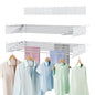 Laundry Drying Rack, Collapsible Wall Mounted Clothes Drying Rack - Foldable,Space Saving, 13.2 Linear Ft, 5 Aluminum Rods, 60 lb Capacity (White, 31.5" Wide) - size: 31.5"