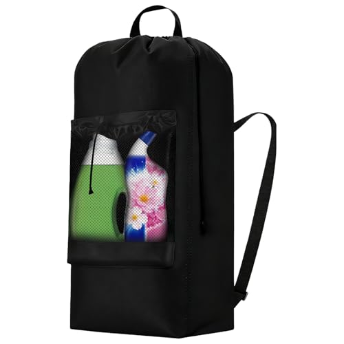 Laundry Backpack,120L Large Backpack Laundry Bag with Adjustable Shoulder Straps and Mesh Pocket, Durable Nylon Travel Laundry Bags Drawstring for College Dorm Essentials Laundromat Apartment Camping