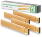 BAMEOS Bamboo Expandable Drawer Dividers – Fits 16.6"–22" Drawers, 2" High, Set of 4 | Spring-Loaded Bamboo Separator for Kitchen Island, Bathroom Vanity & Dresser Drawers - size: 2''H, 16.65''-22''L