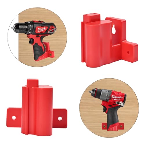 Tool Holders and Battery Holder Compatible Milwaukee M12 12V Wall Mount Plastic Hanger Battery Drill Tool Storage for Shelf Work Van Toolbox with 22 Screws
