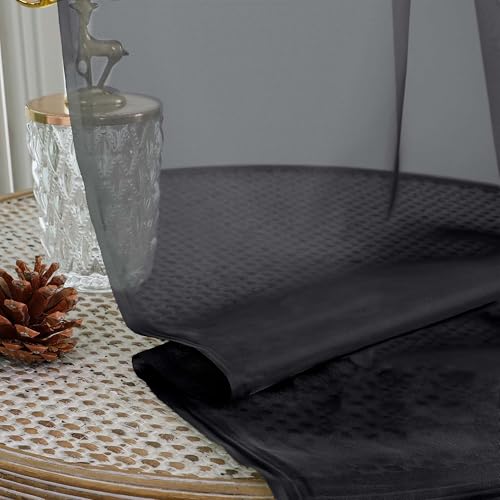 OWENIE Black Sheer Curtain 90 Inches Long 2 Panels Set, Solid Filmy Drapes for Living Room Bedroom, Elegant Window Voile Sheer Curtain Panels Drapes, 2 Pcs, Each 59W x 90L Inch - color: Black, size: 59"W x 90"L (Pack of 2)