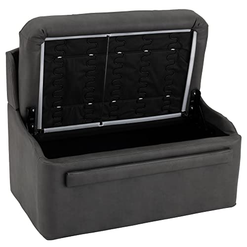 RecPro 36" RV Dinette Booth Set with Table and Leg | Two Dinette Booths (Gunmetal, Granite Chocolate) - color: Granite Chocolate, size: Gunmetal