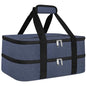 esouler Double Insulated Casserole Carrier Bag Hot & Cold Food Carrier Bag Lasagna Holder Lunch Bag for Picnics, Parties, Travel, Fits 9 x 13 Inches Casserole Dish-Blue - color: Blue, size: 16x10x7.2 in