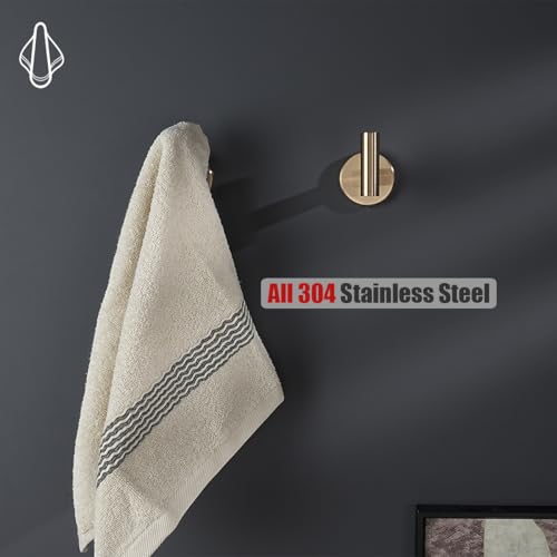 JQK Bathroom Hardware Set, 5-Piece Bath Accessories Set Champagne Bronze Wall Mount Includes 24 in Towel Bar, 9 in HT Bar, TP Holder, Towel Hook x 2, BAS105-CB - color: Champagne Bronze