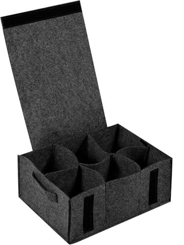 Felt Plate Organizer Felt Cup Organizer - Motorhome & Camping Dinnerware Storage Caravan Campervan & Boat Cupboard Solutions (Black) - color: Black