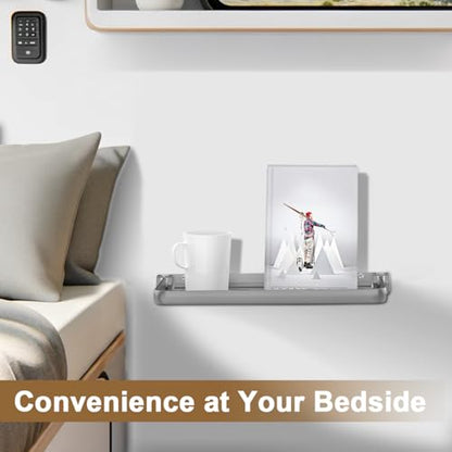 Safoner RV Aluminum Fold-Down Wall Shelf - The Essential Camper Accessory for Interior Organization | Space-Efficient Versatile Floating Storage- 2 Packs