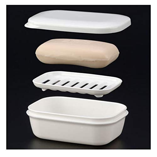 LENITH Travel Soap Dish Soap Case Holder Portable Clear Soap Container Box Bathroom/Gym Shower/Outdoor Camping (Square White) - color: Square White