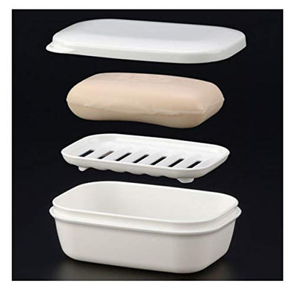LENITH Travel Soap Dish Soap Case Holder Portable Clear Soap Container Box Bathroom/Gym Shower/Outdoor Camping (Square White) - color: Square White