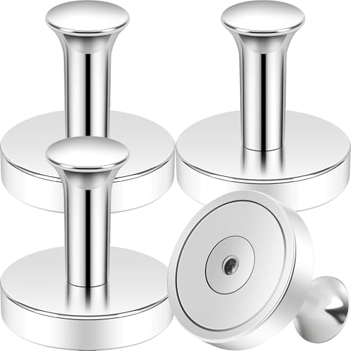 Neosmuk Magnetic Wreath Hanger, 80lb Heavy Duty Magnet Hook,Steel-Tube Base,No-Drill Door Wreath Hanger for Metal Doors/Walls, Cruise Cabin Door Hook, Steel Handle,Silver,4 Pack - color: Silver, size: 4P