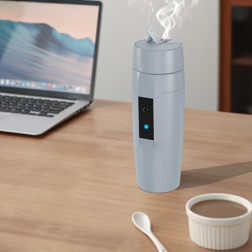 Portable Electric Kettle Boiler, Small Electric Travel Kettle, 300W Fast Water Heater, Mini Electric Tea Coffee Mug for Hotels/Offices/RVs, Automatic Shut-Off & Restart, Elegant Gray - color: Gray 110V/350ml